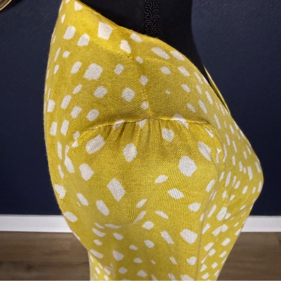 Leifsdottir Vintage Anthropologie Yellow and White Dot Cardigan | Size Small - Picture 6 of 9